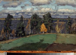 秋。 スタニスラフ・ユリアノビッチ・ジュコフスキー（ジュコフスキー）（1873-1944）による絵画、キャンバスに油彩 作： Stanislav Joulianovitch Joukovski