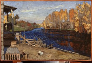 秋。 スタニスラフ・ユリアノビッチ・ジュコフスキー（ジュコフスキー）（1873-1944）による絵画、キャンバスに油彩 作： Stanislav Joulianovitch Joukovski