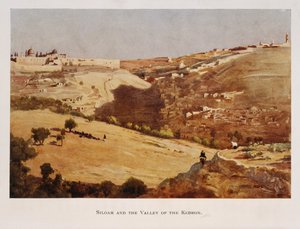 パレスチナ・エルサレムのキドロン渓谷を描いたStanley Inchboldの水彩画 1906年 作： Stanley Inchbold