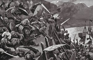 ニカイアを襲撃する十字軍（リトグラフ） 作： Stanley L. (after) Wood