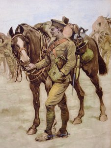 配給品の共有」-1916年12月23日付「The War Illustrated」に掲載（カラーリトグラフ 作： Stanley L. (after) Wood