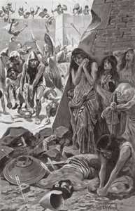 バビロンのネブカドネザルに包囲されたタイア（リトグラフ） 作： Stanley L. (after) Wood