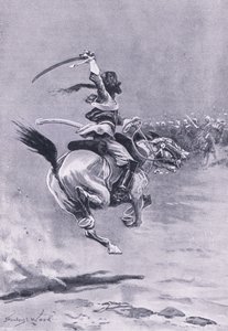 デリー：占領軍は常に攻撃されました、1857年7月、イギリス海と陸の戦いのイラスト、1915 作： Stanley L. Wood