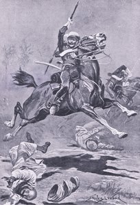 デリーでの第9ランサー、1857年、陸と海でのイギリスの戦い、1915年のイラスト