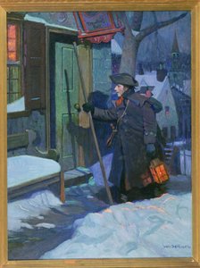 大晦日（またはナイトウォッチ）（キャンバスに油彩） 作： Stanley Massey Arthurs