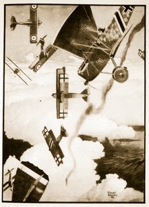 ドッグファイト、ジョン・ハミルトン作「フライング・メモリーズ」よりイラスト 作： Stanley Orton Bradshaw