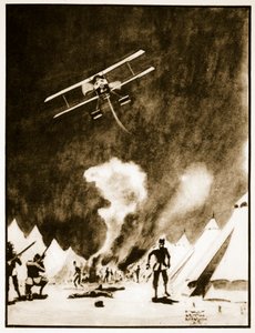 ダーダネルス海峡でトルコ人を爆撃、ジョン ハミルトンの「フライング メモリーズ」の挿絵 作： Stanley Orton Bradshaw