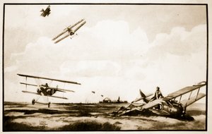 リヒトホーフェンの死、ジョン・ハミルトン作「フライング・メモリーズ」よりイラスト
