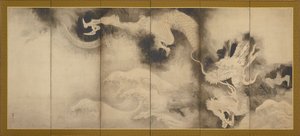 龍と雲、桃山または江戸時代、1590-1640。