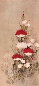 「ポピー、小麦、ナタネの花」、17 世紀 作： Sôtatsu