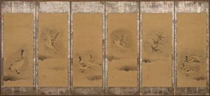 野生のガチョウ、桃山または江戸時代、1568-1615。 作： Sôtatsu