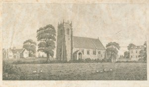 アドバストン教会：線と点描の彫刻、nd [c 1800] 作： Stebbing Shaw