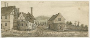 バートンアポントレント修道院：水彩画、ND [c 1795] 作： Stebbing Shaw