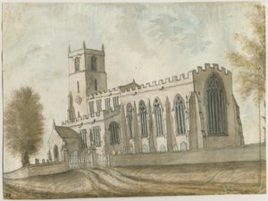 チェックリー教会：水彩画、nd [1762-1802]（絵画） 作： Stebbing Shaw