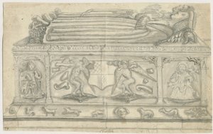 クリフトンキャンプヴィル教会-バーノン記念碑：鉛筆画、ND [1762-1802]