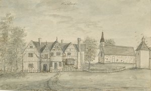 Haselour Chapel：水彩画、nd [1797] 作： Stebbing Shaw