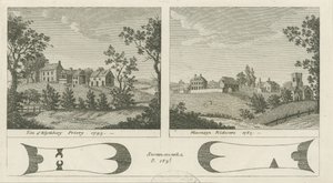 Mavesyn Ridware-ブライスベリー修道院のサイト：彫刻、1795年 作： Stebbing Shaw