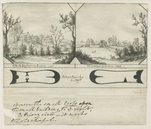 Mavesyn Ridware-ブライスベリー修道院のサイト：墨絵、1795年 作： Stebbing Shaw