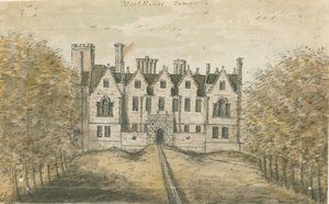 タムワース-モートハウス：水彩画、nd [1762-1802] 作： Stebbing Shaw