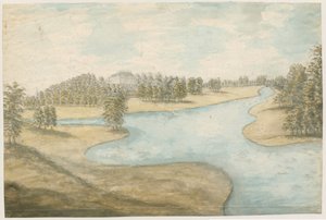 テデスレーホール：水彩画、ND [1762-1802] 作： Stebbing Shaw