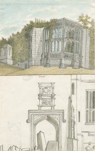 ティクソール-ゴシック様式の窓と紋章の古美術品：水彩画、nd [1762-1802]（絵画） 作： Stebbing Shaw