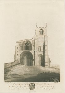 タットベリー修道院教会：アクアチント彫刻、nd [c 1798]（印刷） 作： Stebbing Shaw