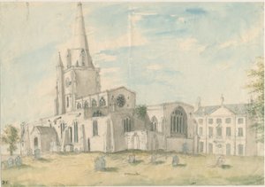 アトックスゼター教会[旧]：水彩画、nd [1794] 作： Stebbing Shaw