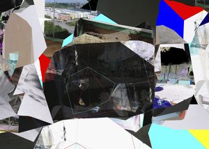 幾何学的な都市のコラージュ 作： Stefan Fransson