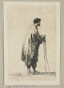 右向きの横顔の乞食 作： Stefan Juliusz Norblin de la Gourdaine