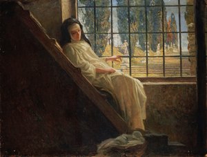 沈黙、Stefano Bersani（1872-1914）作、キャンバスに油彩