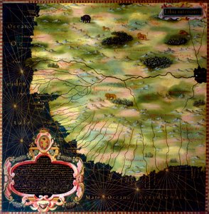 ステファノ・ボンシニョーリ（Buonsignori）（1589年没）による西アフリカ沿岸（リビア、ギニー、シエラレオネ、セネガル）の地図 1581年 地理的地図の部屋のキャビネットの絵。ヴェッキオ宮殿、マッパモンドの部屋 フィレンツェ 作： Stefano Buonsignori