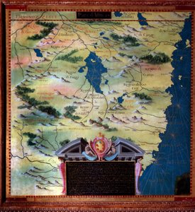 南アフリカ（モザンビーク）地図 イタリアの宇宙学者・画家であるステファノ・ボンシニョーリ（？1581年頃。フィレンツェ、ヴェッキオ宮殿、マッパモンドの部屋（Sala del Mappamondo 作： Stefano Buonsignori