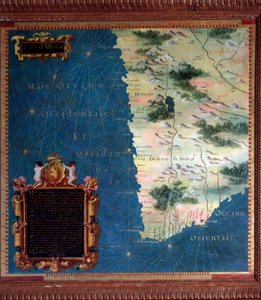 イタリアの宇宙学者・画家であるステファノ・ボンシニョーリ(? -1589)が作成した南アフリカとグッド・エスペランス岬の地図。1581年頃。フィレンツェ、ヴェッキオ宮殿、マッパモンドの部屋（Sala del Mappamondo 作： Stefano Buonsignori