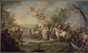 トルコ人とタタール人に対するエカテリーナ大帝の勝利の寓意 作： Stefano Torelli