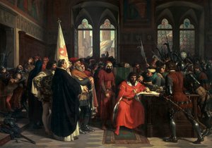 アテネ公ゴーティエ6世の追放（1343年 作： Stefano Ussi