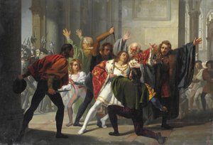 ステファノ・ウッシ（1822-1901）の「パッツィの陰謀」 - 個人蔵 - 「パッツィの陰謀」について 作： Stefano Ussi
