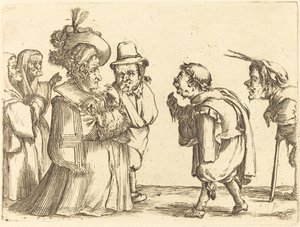 ドワーフに迎えられるレディ 作： Stefano della Bella
