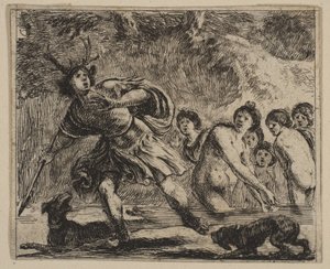 アクテオン、ゲームオブミソロジーJeu de la Mythologie、1644。 作： Stefano della Bella