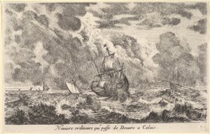 DouvreとCalais Naviereの間を移動する普通の船。通常のqui passe de Douv ...、1647年。 作： Stefano della Bella