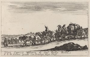 手荷物列車、c。 1641年。 作： Stefano della Bella