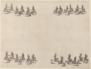 剣で戦うキャバリアーズ、1652年。 作： Stefano della Bella