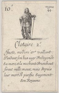 Clotaire 2.-e Juste、moderé...、from the King of of France Jeu des Rois de Fran ...、1644