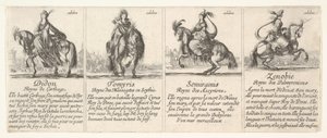 「女王のゲーム」のディド、トミュリス、セミラミス、ゼノビア 作： Stefano della Bella