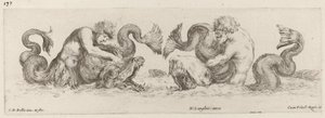 イルカとトリトン、おそらく1648年。 作： Stefano della Bella
