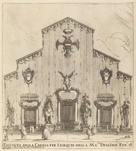 サン・ロレンツォ教会のファサード、フィレンツェ、1637年。 作： Stefano della Bella