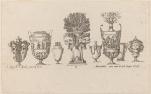 ファンタスティック 花瓶、おそらく 1646 年製。 作： Stefano della Bella