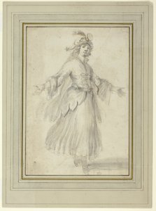 エキゾチックな衣装の女性ダンサー 作： Stefano della Bella