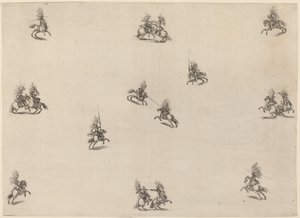 ファイティング・キャバリアーズ、1652年。 作： Stefano della Bella