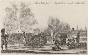 大砲の発射、c。 1641年。 作： Stefano della Bella