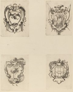 フランチェスコ・デ・メディチ王子の葬儀のための4つの紋章 作： Stefano della Bella